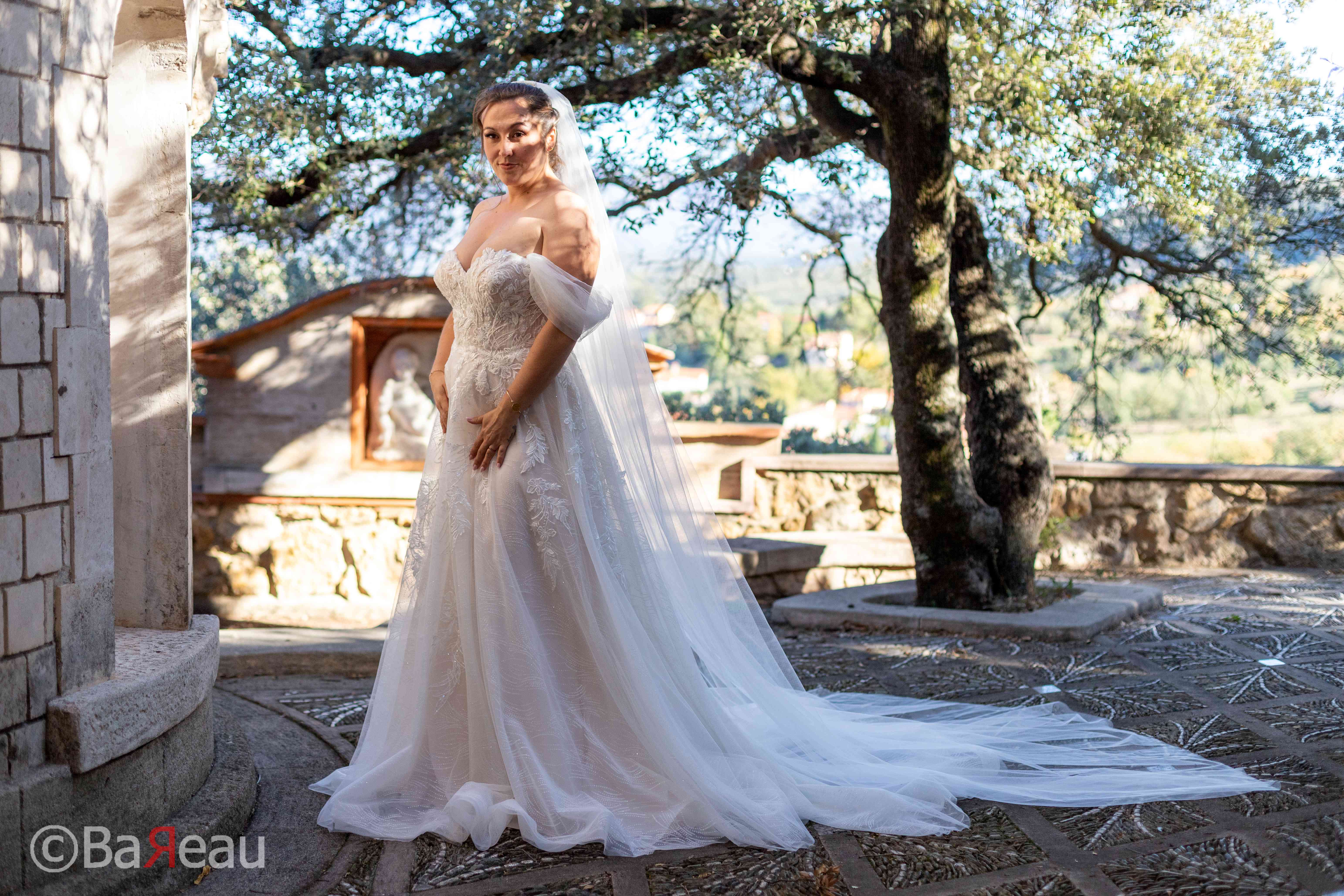 La mariée regardant au loin